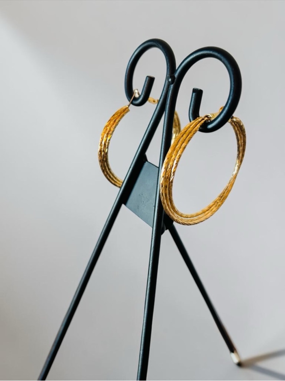 Gold Textured Hoop Earrings